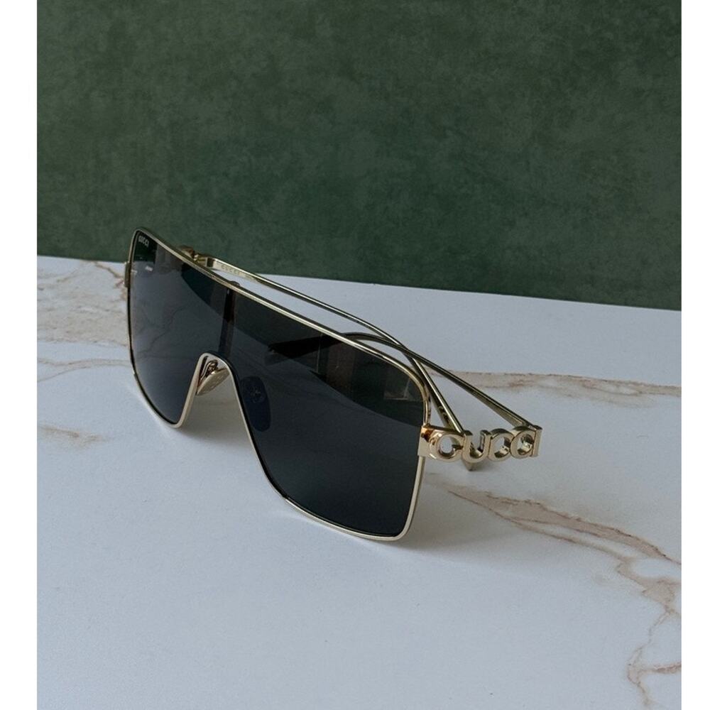 NEW Gucci GG1936S Gold Mask Grey Lens Sunglasses $710